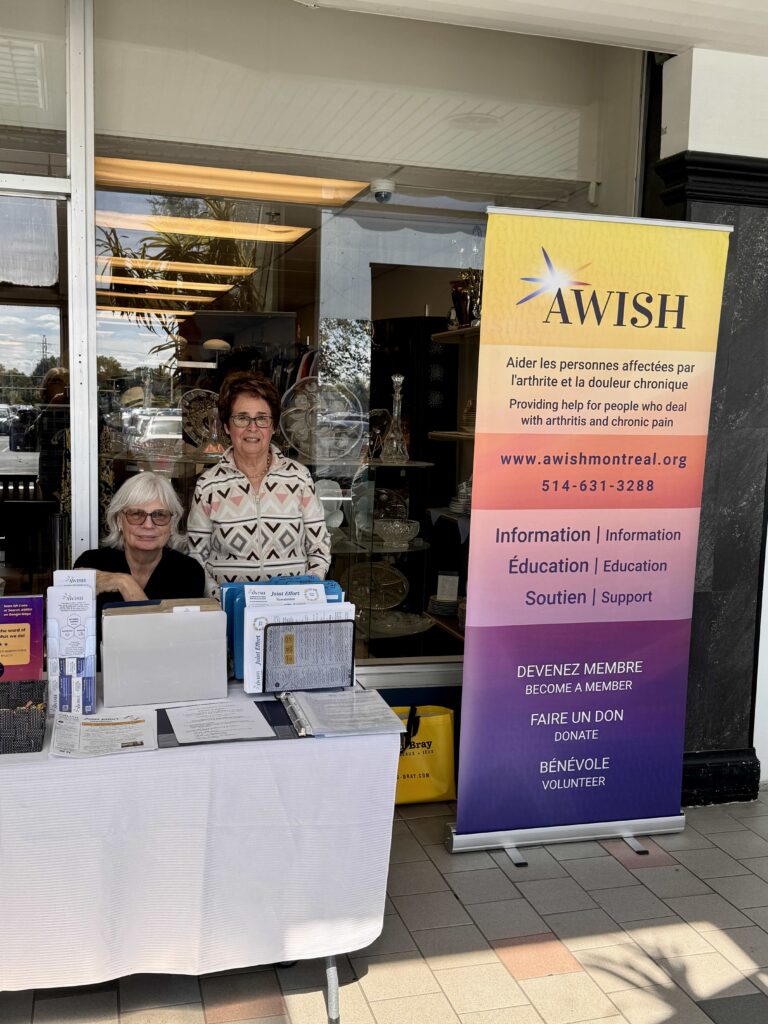 AWISH information kiosk at Plaza Pointe-Claire Community Awareness Day 2026